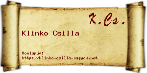 Klinko Csilla névjegykártya