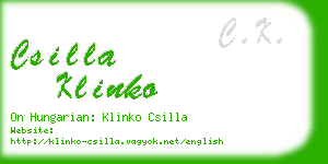 csilla klinko business card